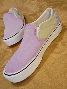 VANS Platform Slip-On in Lavender, Green & Light Blue Women's 11.0 Men's 9.5